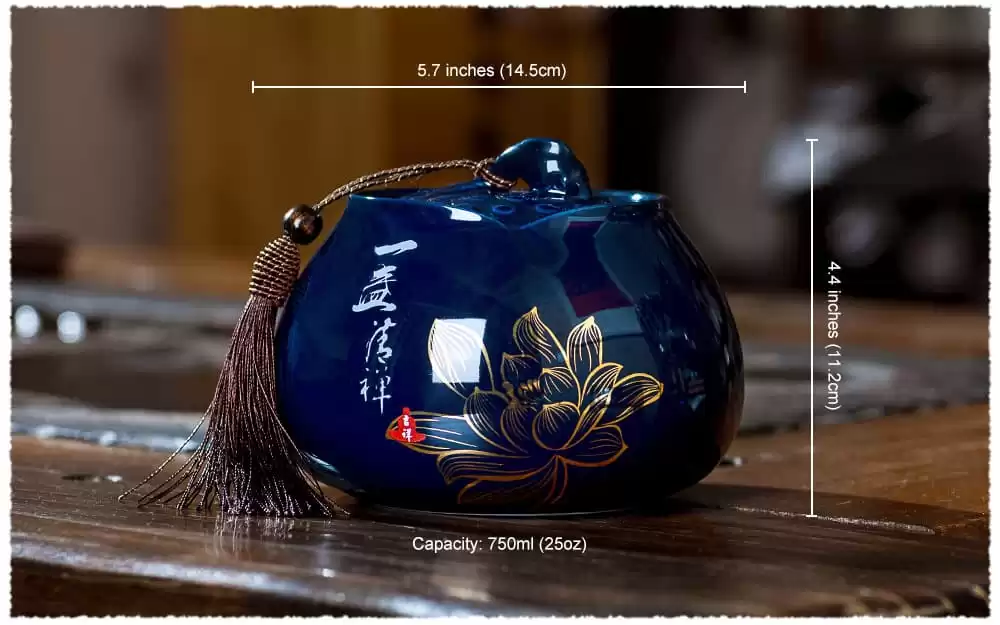 Lotus Pottery Tea Caddy