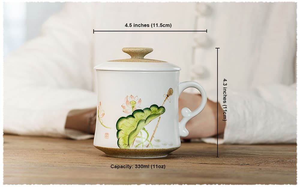 Diffuser Set Teacup defusers Brewer Steeper Maker M58-10 Dom Dad Women Tea Mugs with Infuser and lid Brewing Strainer Loose Leaf Toucan TEANAGOO Porcelain Tea Cup with Filter and Lid 18 OZ