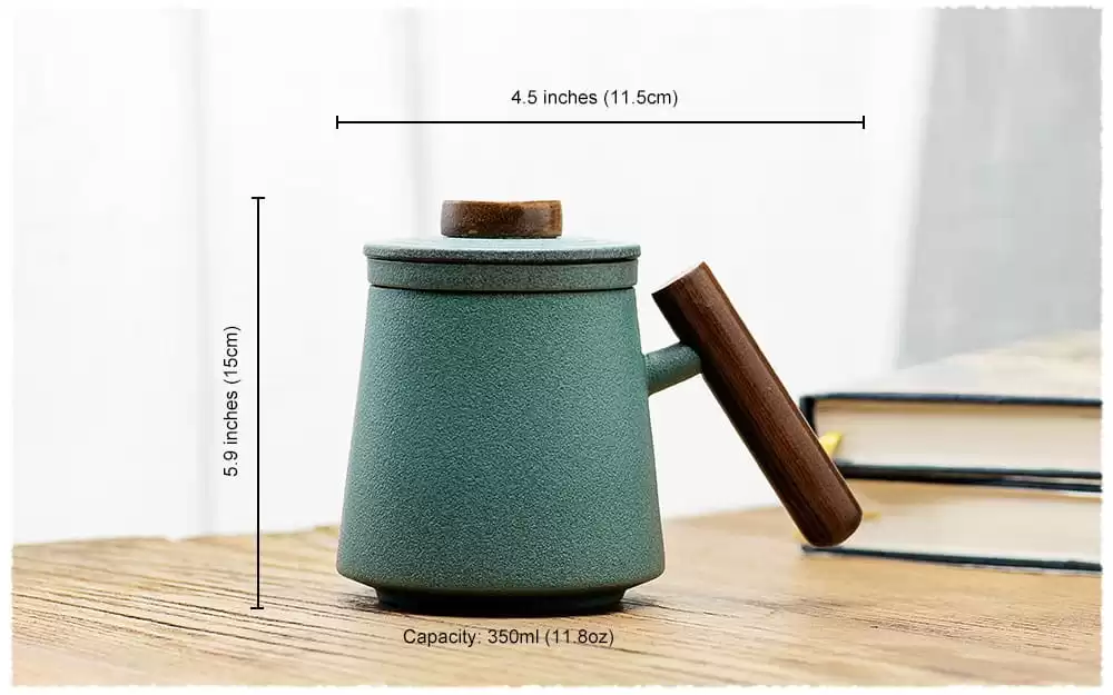 Bluestone Glazed Ceramic Tea Mug with Infuser