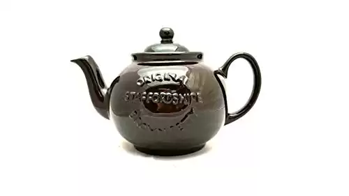 Brown Betty Handmade Original 6 Cup Teapot in Rockingham Brown with Original Staffordshire Logo