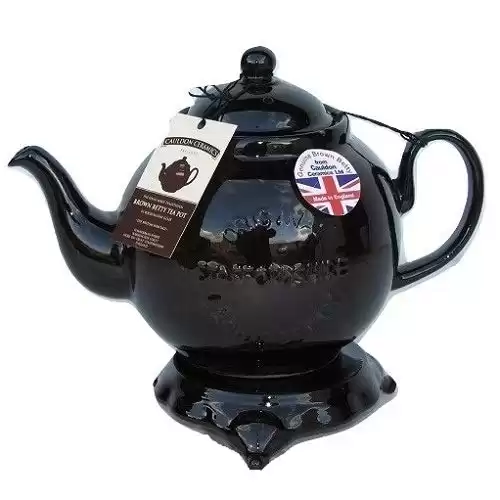 4 Cup Brown Betty Teapot with Logo and Trivet