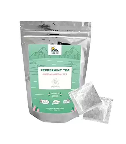 Peppermint Tea - Hand-picked Tea from Deep Siberian Woods - 30 Unbleached Tea Bags