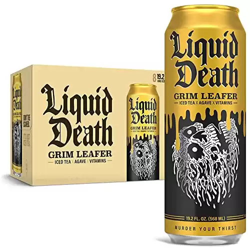 Liquid Death Iced Black Tea, Grim Leafer (Sweet Tea)