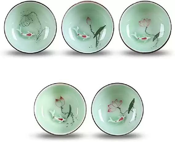 DELIFUR Porcelain Chinese Long-quan Celadon Teacup