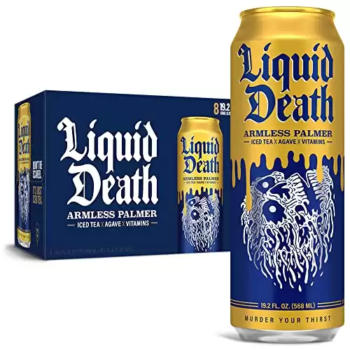 Liquid Death Iced Black Tea, Armless Palmer 8 Pack