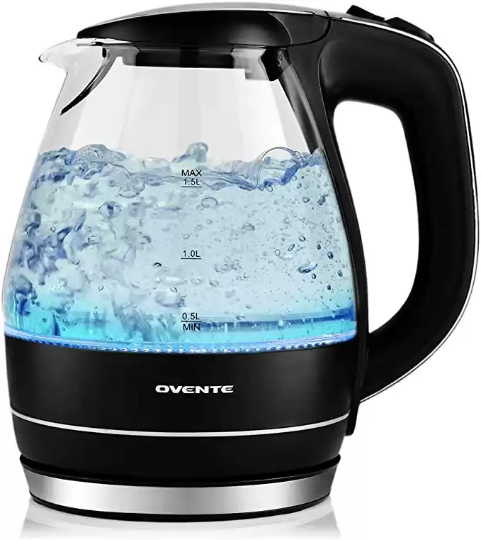 Ovente Portable Electric Glass Kettle 1.5 Liter