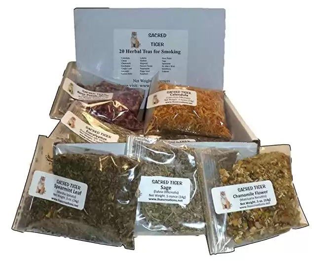 Sacred Tiger 20 Herbal Teas for Smoking Sampler Kit