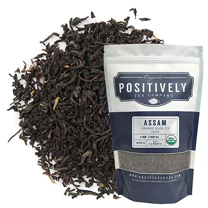 Positively Tea Company, Organic Assam TGFOP Black Tea, Loose Leaf, 16 Ounce