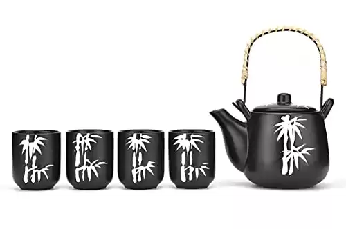 Mayjolyn Japanese Tea Set a Ceramic Tetsubin Teapot & 4 Teacups Tea