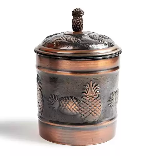 NuSteel Pineapple 1.5 QT Stainless Steel, Beautiful Tea Storage Container, Copper Antique