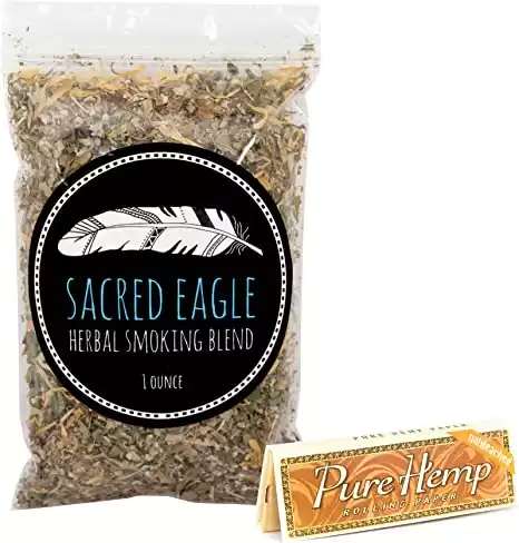 Sacred Eagle Herbal Smoking Blend with Unbleached Rolling Papers (1 oz Refill Bag)