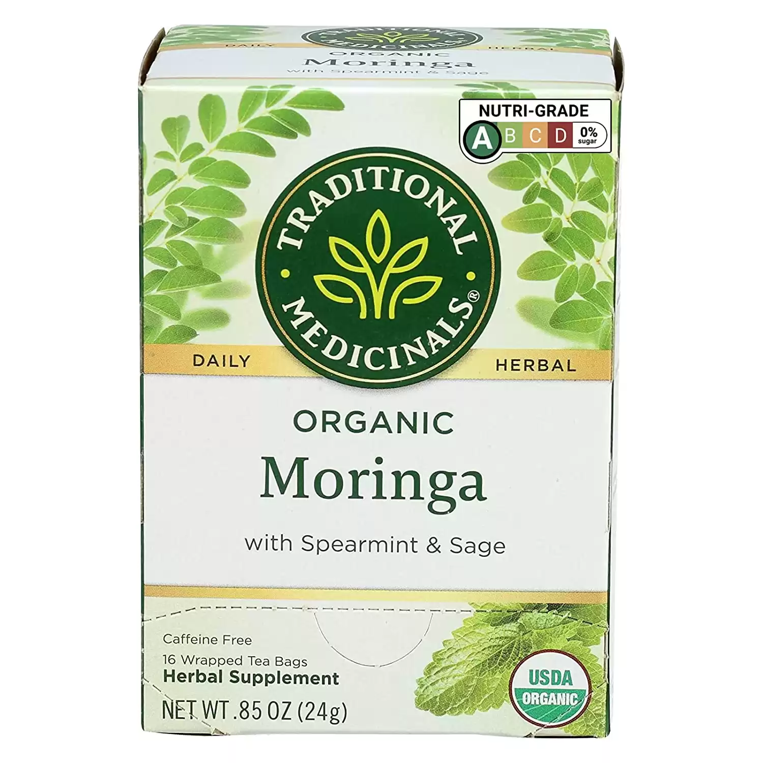 Traditional Medicinals Tea Moringa with Supermint Sage, 16 ct