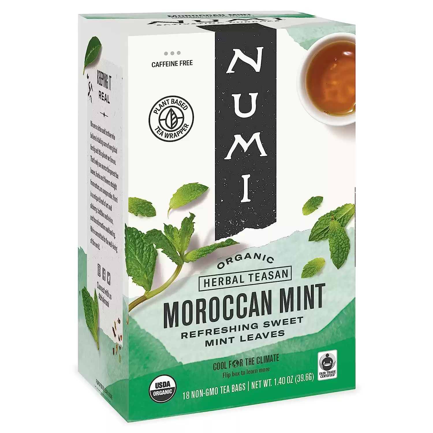 Numi Organic Tea Moroccan Mint, Box of Tea Bags